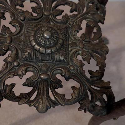 Ornate Brass & Marble Plant Stand
