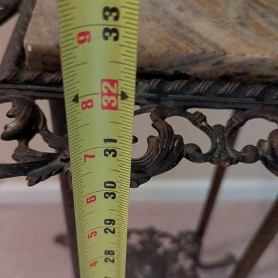 Ornate Brass & Marble Plant Stand