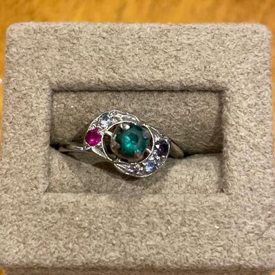 14k gold and gem ring