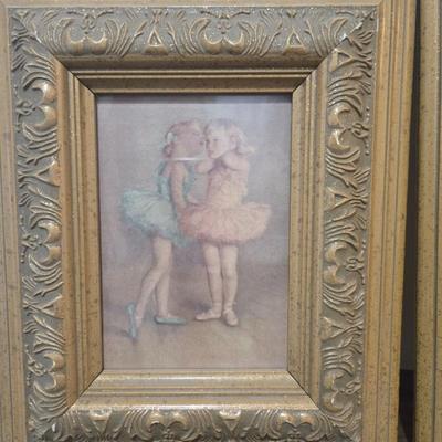 Ballerina art vtg framed (2)