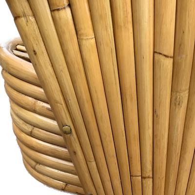 Vintage Paul Frankl Restored Rattan Fan Arm Lounge Chair Mid Century Modern