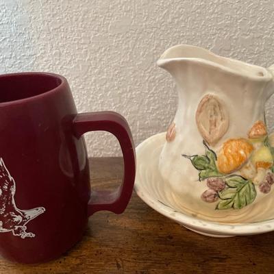 Germany tin stein, mug and pitcher