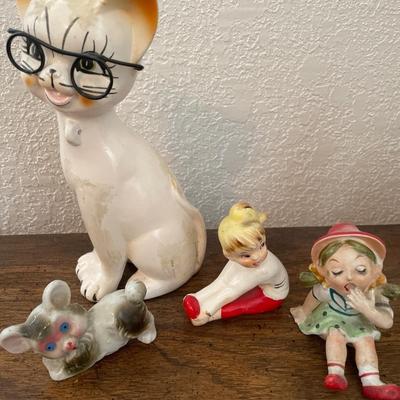 Vintage kids and cat decor