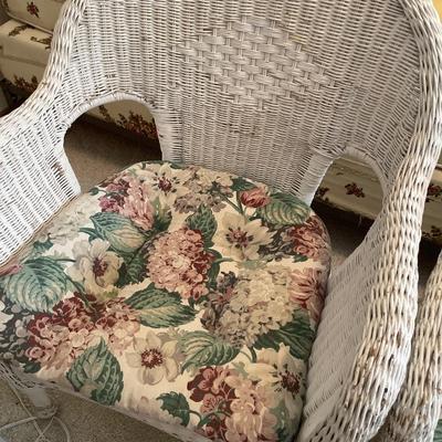 White wicker chairs