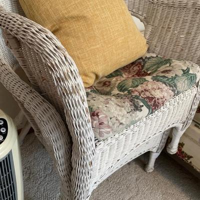 White wicker chairs