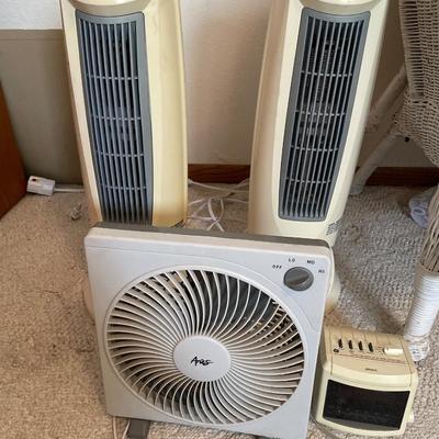 Heaters, fan and clock