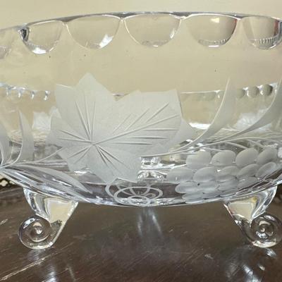 Vintage etched and cut bowl