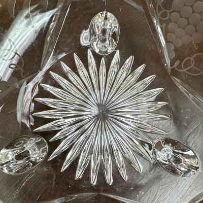 Vintage etched and cut bowl