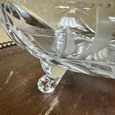 Vintage etched and cut bowl