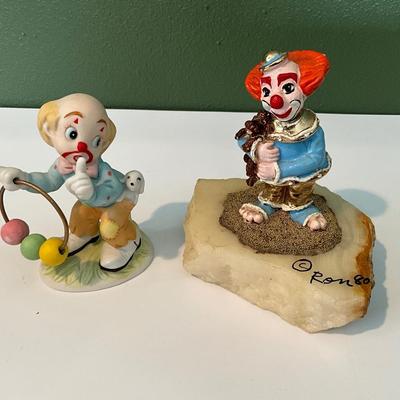 Vintage Ron Lee signed Clown, Lefton hand painted Clown