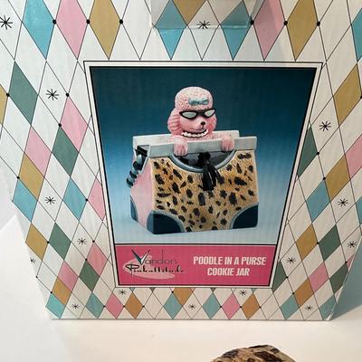 Vintage 1998 Vandor’s Pinkattitude Poodle in a Purse Cookie Jar and SWIK Mug