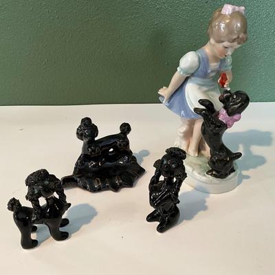 Candrea Figurine w/Vintage Japan Poodles