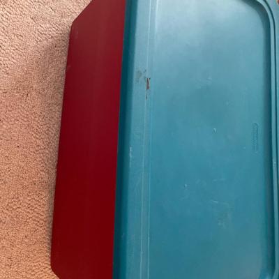 2 totes, Christmas items and tree