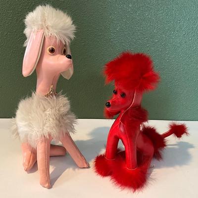 Leather/fur Poodles, Made in Japan