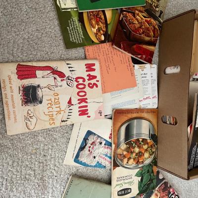Box full of vintage recipes