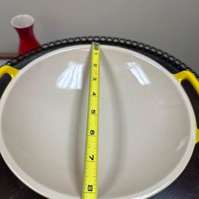 Le Creuset wine carafe and 8.5” stoneware wok bowl