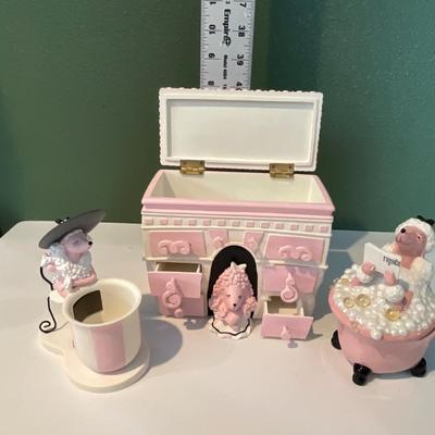 Cherie’s Department 56 Jewelry Box, Candle Holder, Paper Clip Dispenser