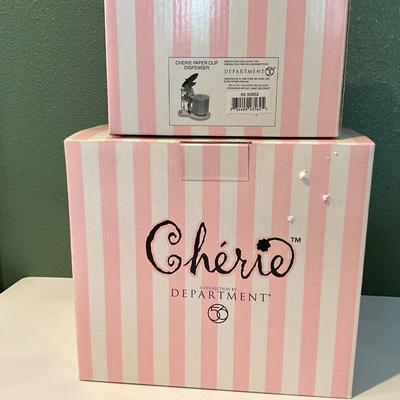 Cherie’s Department 56 Jewelry Box, Candle Holder, Paper Clip Dispenser