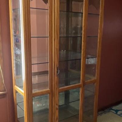 Beautiful Tall Oak Hutch with lights