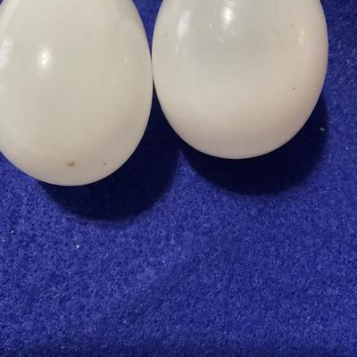 Hand Blown White Milk Glass Eggs.