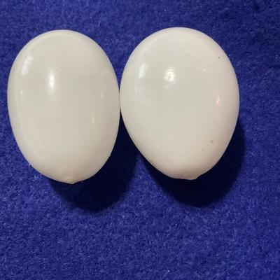 Hand Blown White Milk Glass Eggs.