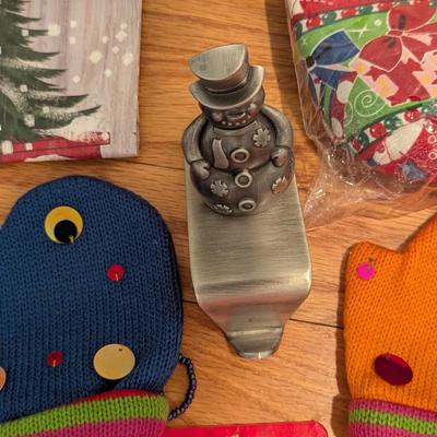 Christmas Decor Candles Bags Stocking Hanger