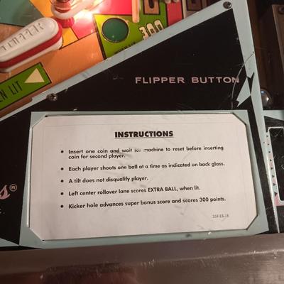 STANDARD SIZE WORKING "CABARET" PINBALL MACHINE