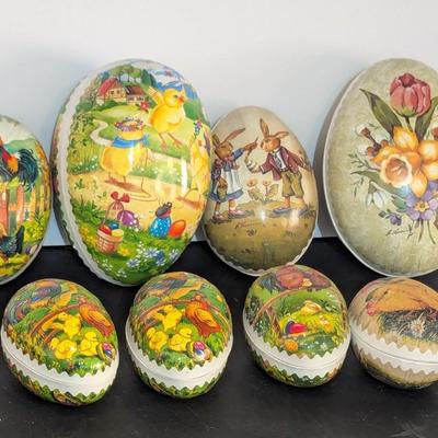 Vintage Paper Mache’ Easter Egg Candy Container Some Made In Germany