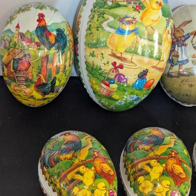 Vintage Paper Mache’ Easter Egg Candy Container Some Made In Germany