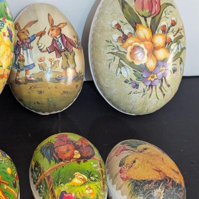Vintage Paper Mache’ Easter Egg Candy Container Some Made In Germany