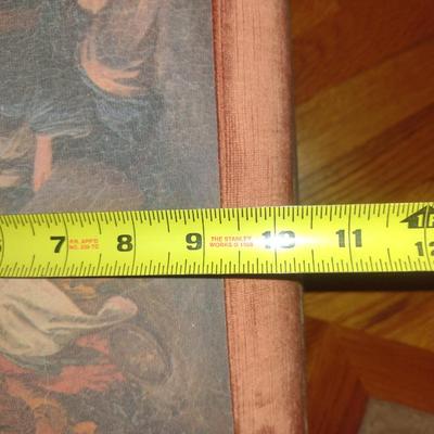 Upholstered Foot Stool with Asian Design- Approx 14" X 13" x 10" Tall