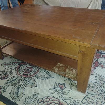 Broyhill Attic Heirlooms Wooden Coffee Table with Drawer- Approx 50" X 32" x 19 1/4" Tall