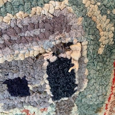 Antique Vintage Hooked Rug White House U.S.A.