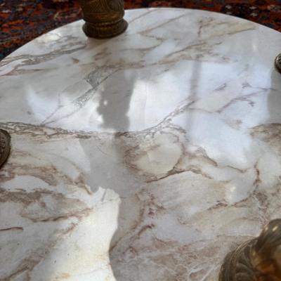Vintage Cherub Angel Side Table Glass Faux Marble Hollywood Regency 1960s