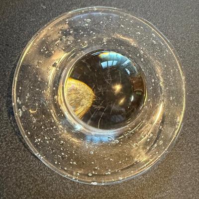 Steuben Crystal Glass Paperweight Saturn Planet James Noll RARE UNIQUE Signed