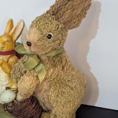 Porcelain Paper Mache & Plush Bunnies