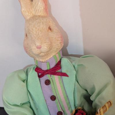 Porcelain Paper Mache & Plush Bunnies