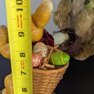 Porcelain Paper Mache & Plush Bunnies