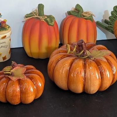 Harvest Candle Jars Pumpkins & Carrot Wheelbarrow