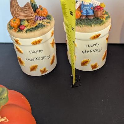 Harvest Candle Jars Pumpkins & Carrot Wheelbarrow