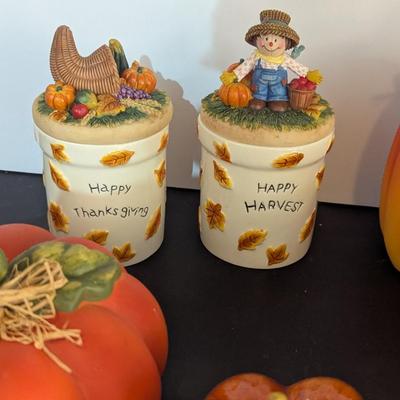 Harvest Candle Jars Pumpkins & Carrot Wheelbarrow