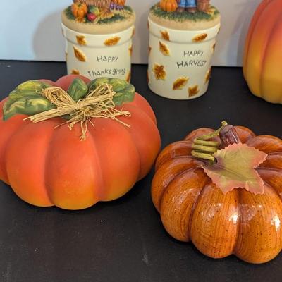 Harvest Candle Jars Pumpkins & Carrot Wheelbarrow