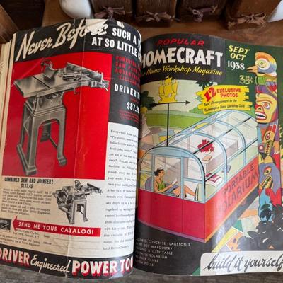 Set of 5 Homemade Wood Bound Home Craft Magazine 1934 1935 1936 1937 1938 1939