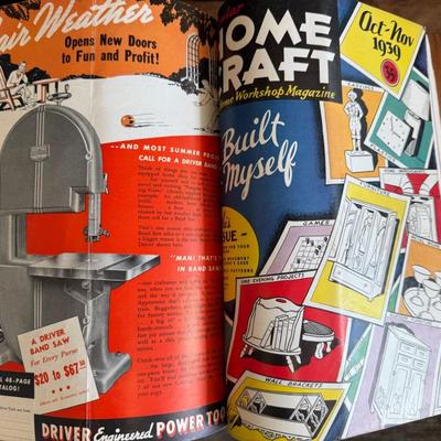 Set of 5 Homemade Wood Bound Home Craft Magazine 1934 1935 1936 1937 1938 1939