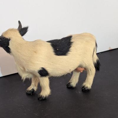 Vintage Fur Cow & Porcelain Figurines