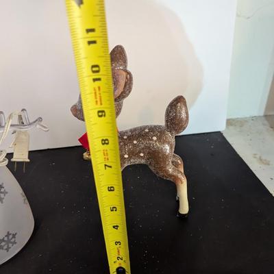 Lighted Snowman Ceramic Deer Wooden Horse & Sleigh