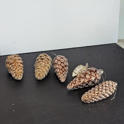 Christmas Pine-cone Glass Ornaments