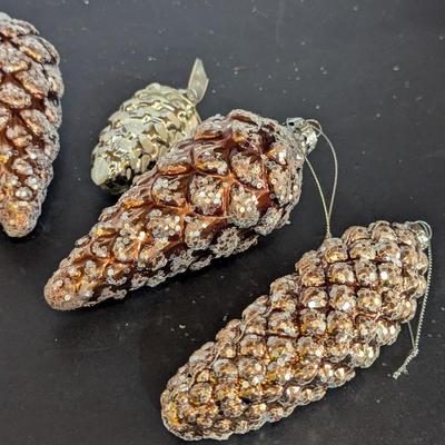 Christmas Pine-cone Glass Ornaments