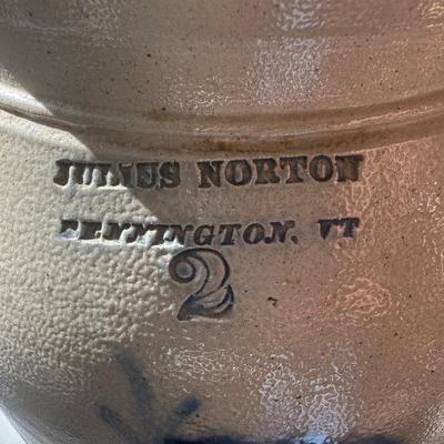 Antique Vintage Salt Glazed Stoneware Jug Julius Norton Bennington Vermont