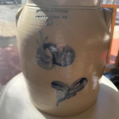 Antique Vintage Salt Glazed Stoneware Jug Julius Norton Bennington Vermont